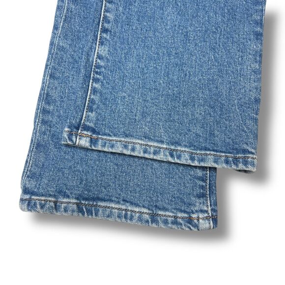 We The Free People Low Maintenance Crop Boot Denim Jean Blue Mid Rise Boho New - Picture 8 of 14